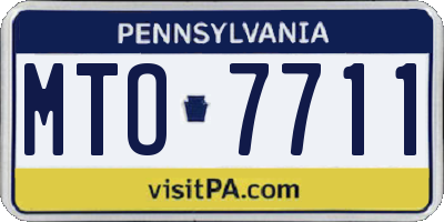 PA license plate MTO7711