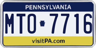 PA license plate MTO7716