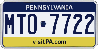 PA license plate MTO7722