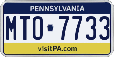 PA license plate MTO7733