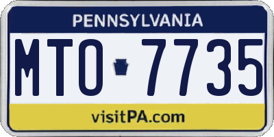 PA license plate MTO7735
