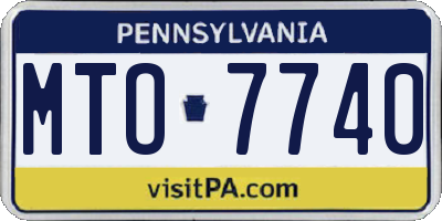 PA license plate MTO7740