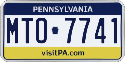 PA license plate MTO7741