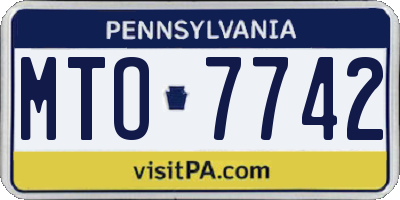 PA license plate MTO7742