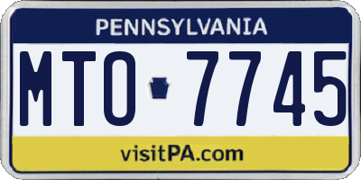 PA license plate MTO7745