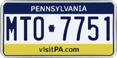 PA license plate MTO7751