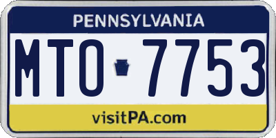 PA license plate MTO7753