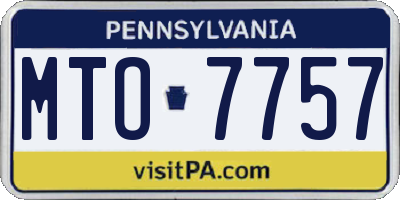 PA license plate MTO7757