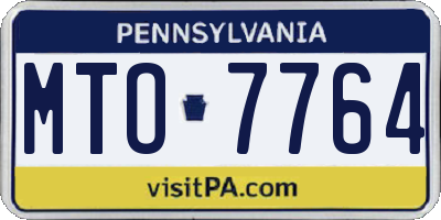 PA license plate MTO7764