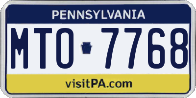 PA license plate MTO7768