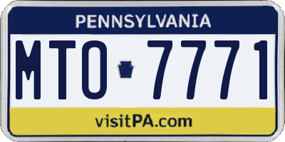 PA license plate MTO7771