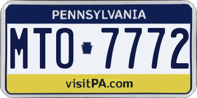 PA license plate MTO7772