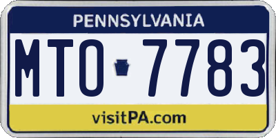 PA license plate MTO7783