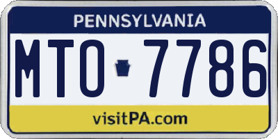 PA license plate MTO7786