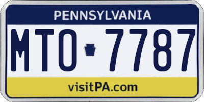 PA license plate MTO7787