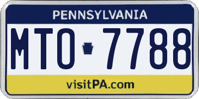 PA license plate MTO7788