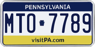 PA license plate MTO7789