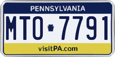 PA license plate MTO7791