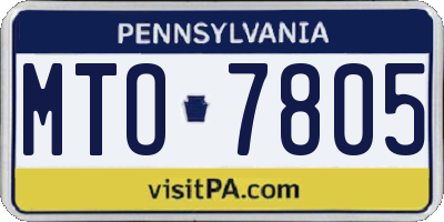 PA license plate MTO7805