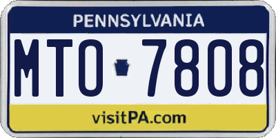 PA license plate MTO7808