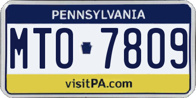 PA license plate MTO7809