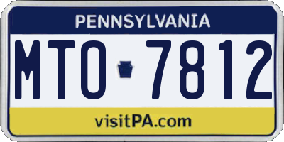 PA license plate MTO7812