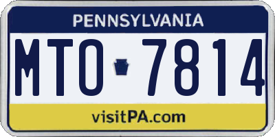 PA license plate MTO7814
