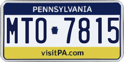 PA license plate MTO7815