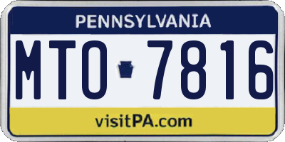 PA license plate MTO7816