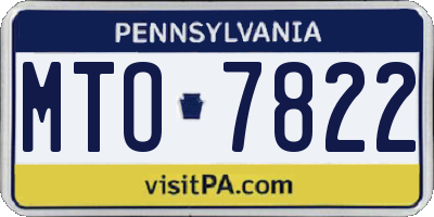 PA license plate MTO7822