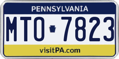 PA license plate MTO7823