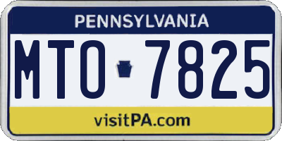 PA license plate MTO7825