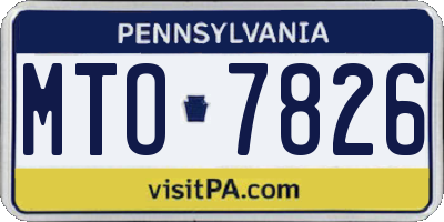PA license plate MTO7826
