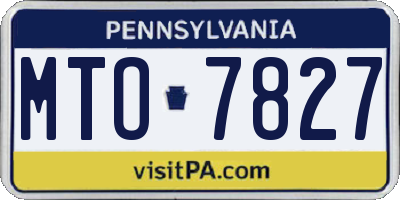 PA license plate MTO7827