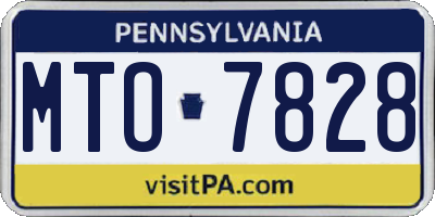 PA license plate MTO7828