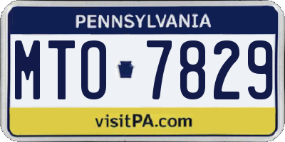 PA license plate MTO7829