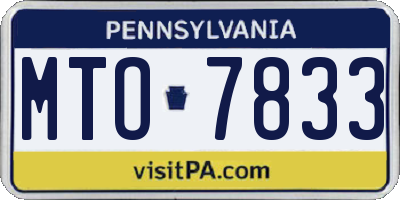 PA license plate MTO7833