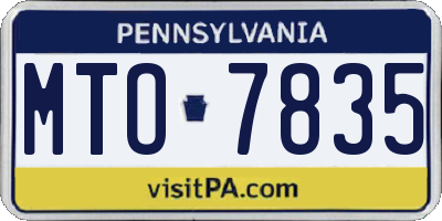 PA license plate MTO7835
