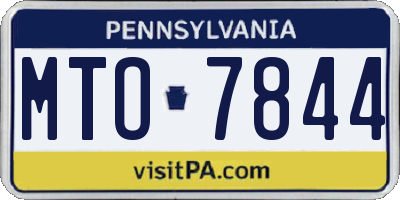 PA license plate MTO7844