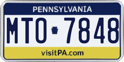 PA license plate MTO7848