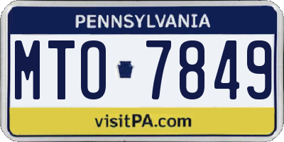 PA license plate MTO7849