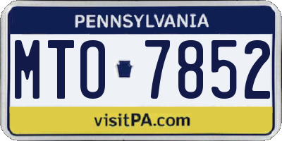 PA license plate MTO7852