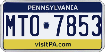 PA license plate MTO7853