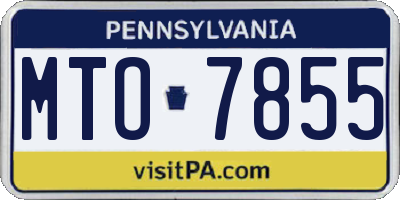 PA license plate MTO7855