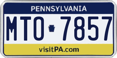 PA license plate MTO7857
