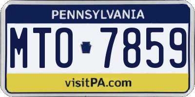PA license plate MTO7859