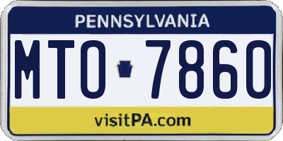 PA license plate MTO7860