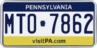 PA license plate MTO7862