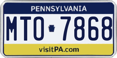 PA license plate MTO7868