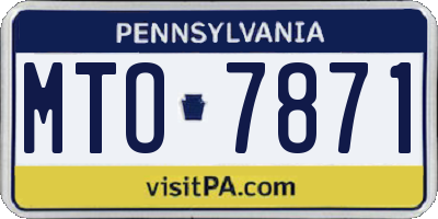 PA license plate MTO7871